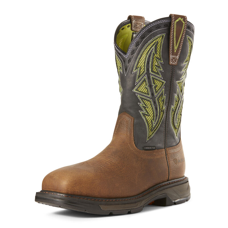 Botas De Trabajo Ariat Workhog Xt Venttek Spear Carbon Toe Marrones/Verde Hombre - Chile 015-TIQBLU